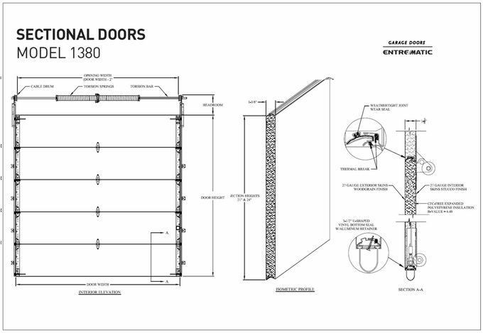 Sectional Doors Modelo 1380
El dibujo de la puerta