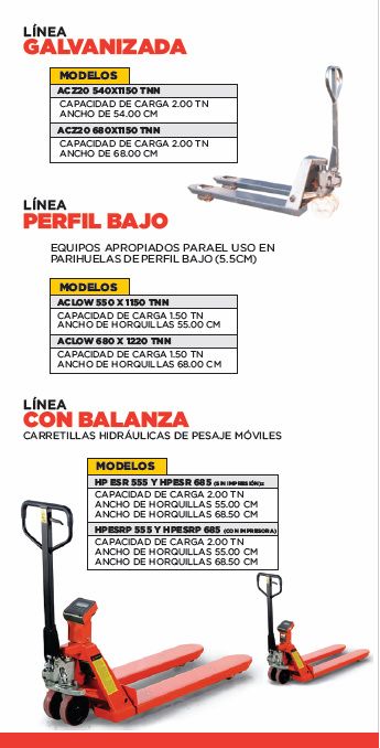 LINEA EN GALVANIZADA, PERFIL BAJO Y CON BALANZA