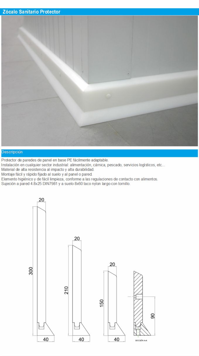 Zócalos de Polietileno PE x 15 cms de alto
Otras medidas consultar...?