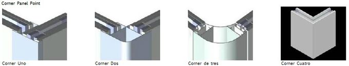 TIPOS DE ANGULOS DE UNION A 45° PARA EL PANEL CLEAN ROOM