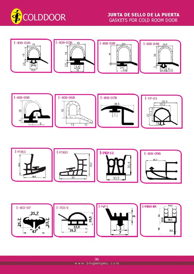 SELLOS Y EMPAQUETADURAS PARA HOJAS DE PUERTAS AISLADAS