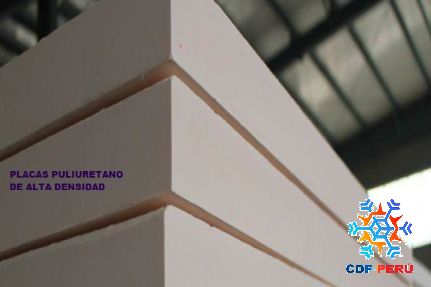 PLACAS DE POLIURETANO INYECTADO D-40 Kg/m3 PARA APLICACION DE LOSAS DE CONGELADO A DOBLE CAPA TRASLAPADOS SISTEMA DE UNION DOBLE PARA EL CORTE DEL PUENTE TERMICO EN LOS PISOS DE CONGELAMIENTO
